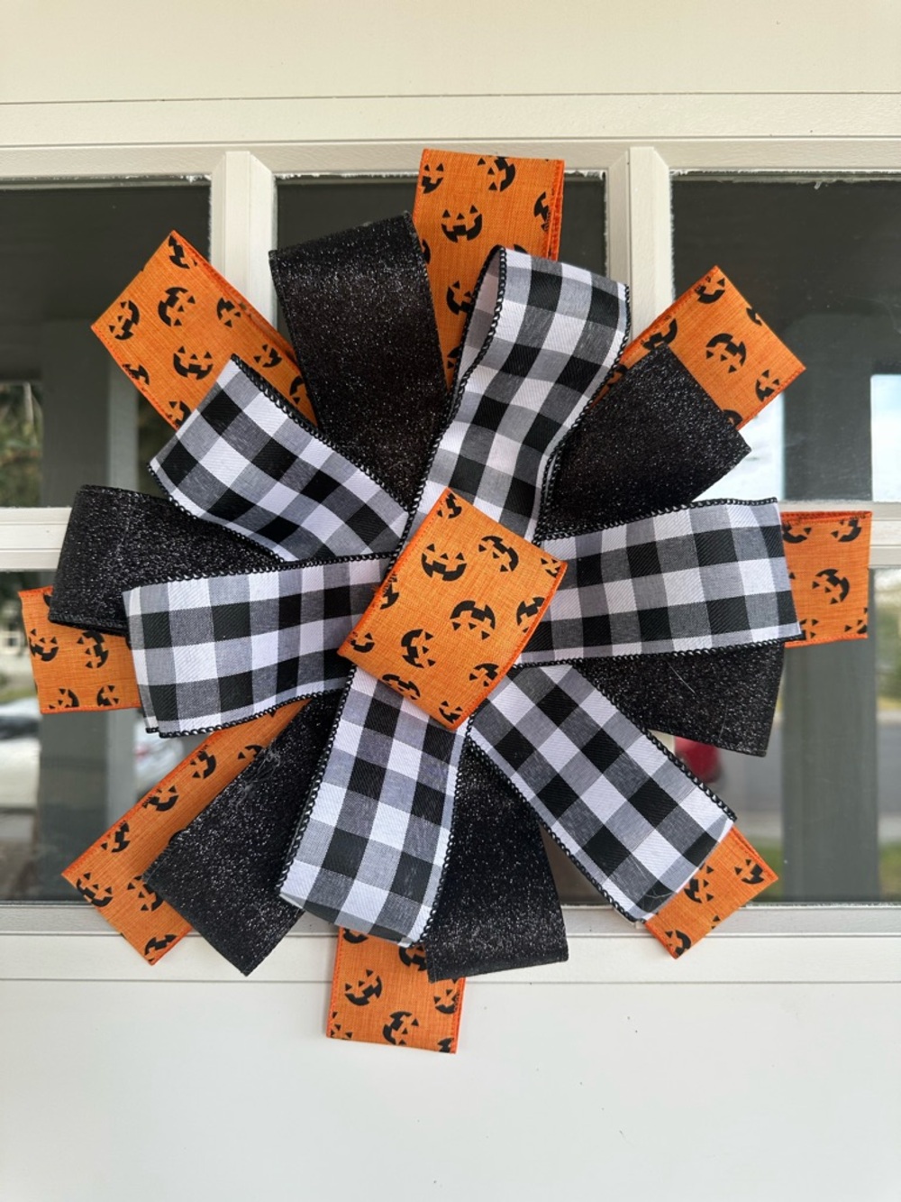 Halloween Bow Wreath- Decorative Door Accent